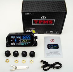 Система контроля давления в шинах TPMS T-13 (4шт внешние датчики, Солнечная батарея)