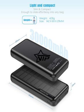 Повербанк "XIONEL YD-818P" 30000 mAh із сонячною панеллю (універсальна мобільна батарея Power Bank)