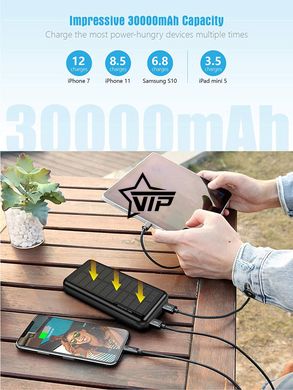 Повербанк "XIONEL YD-818P" 30000 mAh із сонячною панеллю (універсальна мобільна батарея Power Bank)