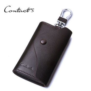 Ключница для автомобильных ключей "Contacts CO1004H", Автоключница универсальная (100% натуральная кожа)