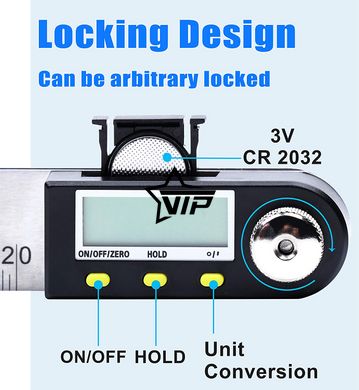 Электронный цифровой угломер-линейка "Digital Protractor-500" (транспортир, малка, 0-360°)