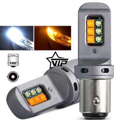 ДХО CREE 12LED 2в1 с функцией поворота CAN BUS (нет ошибок, цоколь 1156-180&deg;, BA15S, P21W)