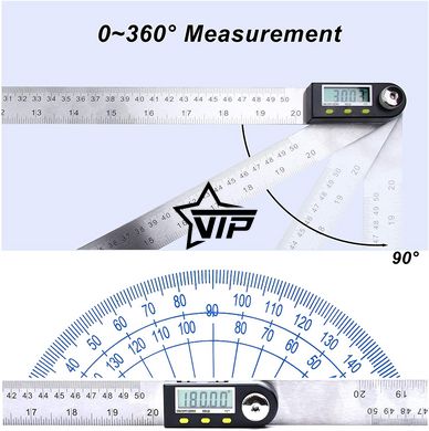 Електронний цифровий кутомір-лінійка "Digital Protractor-500" (транспортир, малка, 0-360 °)