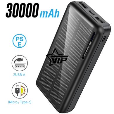 Повербанк "XIONEL YD-818P" 30000 mAh із сонячною панеллю (універсальна мобільна батарея Power Bank)