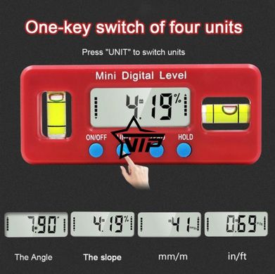 Угломер электронный "Mini Digital Level" магнитный, инклинометр, цифровой уровень (IP65, точность ±0,1°)