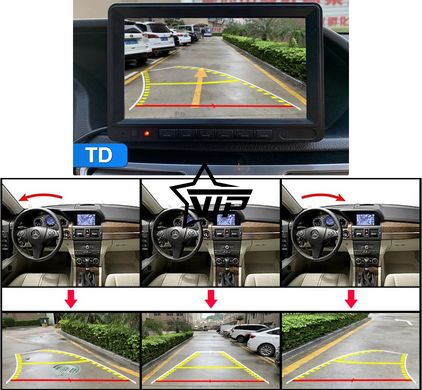 Камера универсальная "FISHEYE TE818" с динамическими парковочными линиями (155°, 960*720)