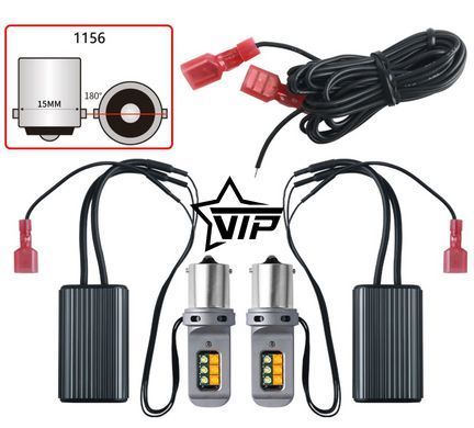 ДХО CREE 12LED 2в1 с функцией поворота CAN BUS (нет ошибок, цоколь 1156-180&deg;, BA15S, P21W)