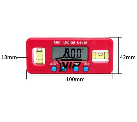 Угломер электронный "Mini Digital Level" магнитный, инклинометр, цифровой уровень (IP65, точность ±0,1°)