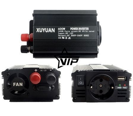 Інвертор 12V-220 "XUYUAN 600W MOD", перетворювач напруги 12V-220V (Модифікована Сінусоїда, 600Вт)