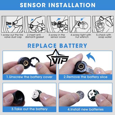 Система контроля давления в шинах TPMS T-2VOICE (4шт. внешние датчики, Солнечная батарея)