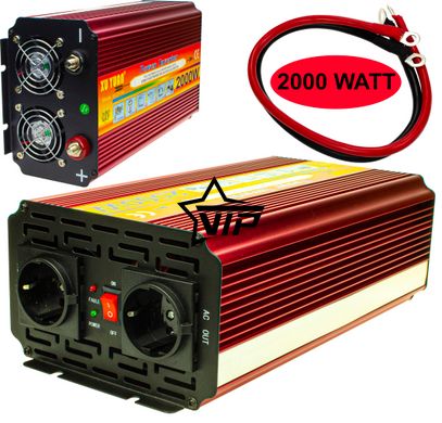 Інвертор 12V-220 "XUYUAN 2000W MOD", перетворювач напруги 12V-220V (Модифікована Сінусоїда, 2000Вт)