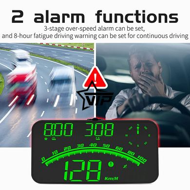 Автомобільний GPS спідометр, одометр "HUD G10" (Годинник, Компас, Дисплей 4)