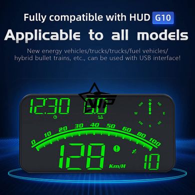 Автомобільний GPS спідометр, одометр "HUD G10" (Годинник, Компас, Дисплей 4)