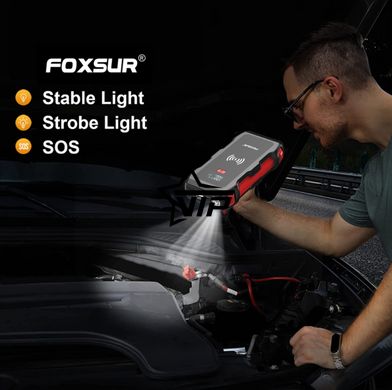 Пускозарядное устройство "Foxsur FJS-700", Бустер для авто Jump Starter (26800 mAh, 800A)