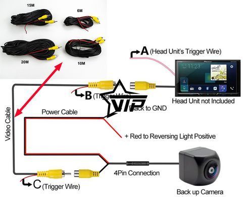 Відео кабель подовжувач 20 метрів RCA-RCA AV для камери заднього виду