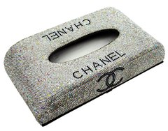 Серветниця CHANEL SILVER для автомобіля, офісу (будинку) зі стразами