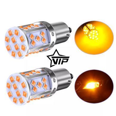 Лампа для поворотов 1156-35LED YEL 30W (Очень Яркая, CAN-BUS, цоколь1156 BA15S P21W (180&deg;), 12V-24V)