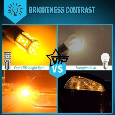 Лампа для поворотов 1156-35LED YEL 30W (Очень Яркая, CAN-BUS, цоколь1156 BA15S P21W (180&deg;), 12V-24V)