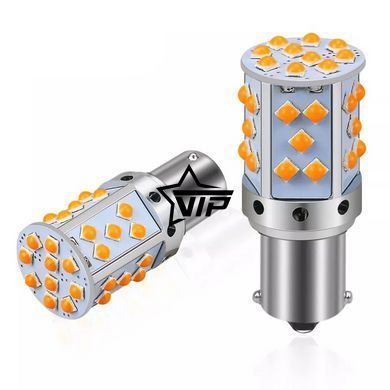 Лампа для поворотов 1156-35LED YEL 30W (Очень Яркая, CAN-BUS, цоколь1156 BA15S P21W (180&deg;), 12V-24V)