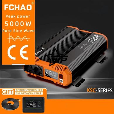 Инвертор 12V-220 синусоидальный FCHAO KSC-2500W (Чистая Синусоида, 5000Вт)