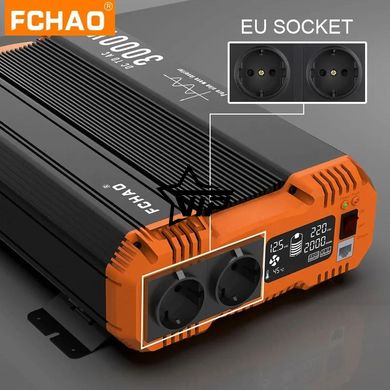 Інвертор 12V-220 синусоїдальний FCHAO KSC-2500W (Чиста синусоїда, 5000Вт)