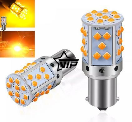 Лампа для поворотов 1156-35LED YEL 30W (Очень Яркая, CAN-BUS, цоколь1156 BA15S P21W (180&deg;), 12V-24V)