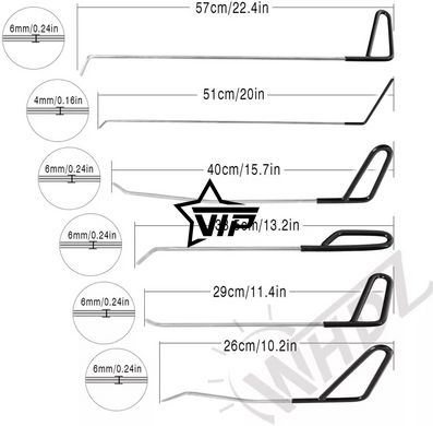 Набір PDR гачків (клюшок) + подушка розширювальна з клином для видалення вм'ятин без фарбування