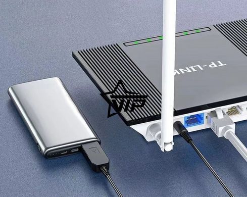 Кабель USB 5V - DC 12V для питания WI-FI роутера от повербанка (штекер 5,5*2,1мм)