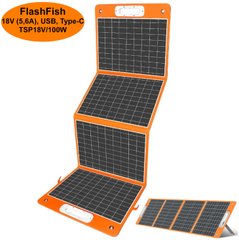 Портативная солнечная батарея Flashfish TSP18V/100W, панель для зарядки телефона и генератора