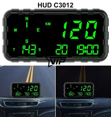 Автомобільний GPS спідометр HUD C3012 (Екран 5,5 дюйми, швидкість, пробіг, час, компас)