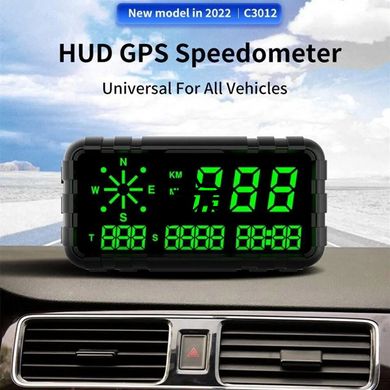 Автомобільний GPS спідометр HUD C3012 (Екран 5,5 дюйми, швидкість, пробіг, час, компас)