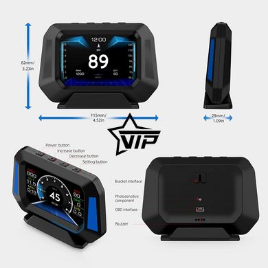 Бортовой компьютер HUD P21 (OBD2 диагностика, GPS)