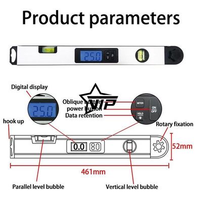 Цифровой профессиональный уровень с угломером "AR-400" (IP65, точность ±0,1°)