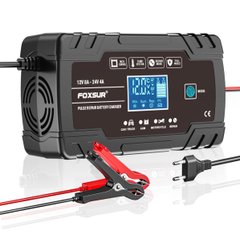 Зарядное устройство Foxsur (12V 8A / 24V 4A) для легковых и грузовых авто с функцией восстановления АКБ