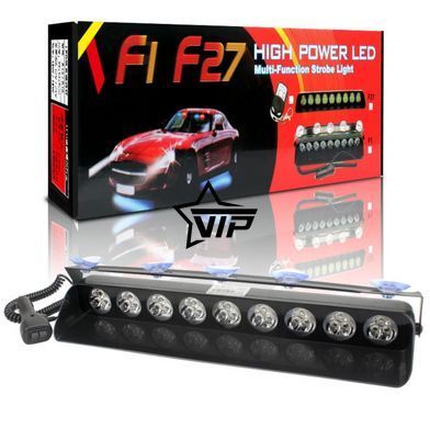Стробоскоп ЖЕЛТЫЙ на лобовое стекло "HIGH POWER LED F27", проблесковый маячок салон авто (ЯРКИЙ 80W)