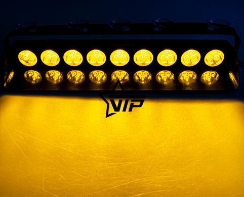 Стробоскоп ЖЕЛТЫЙ на лобовое стекло "HIGH POWER LED F27", проблесковый маячок салон авто (ЯРКИЙ 80W)