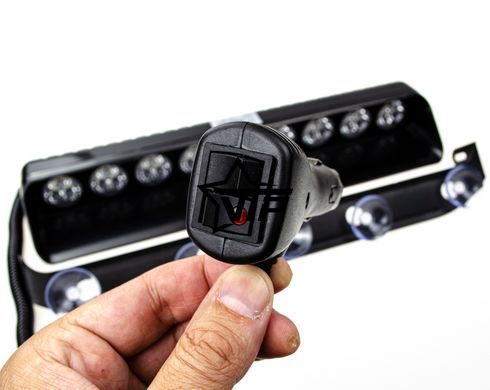 Стробоскоп ЖЕЛТЫЙ на лобовое стекло "HIGH POWER LED F27", проблесковый маячок салон авто (ЯРКИЙ 80W)
