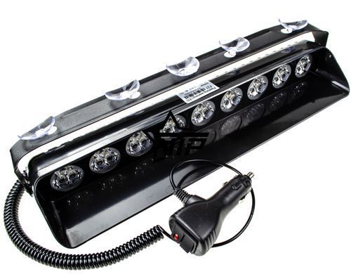Стробоскоп ЖЕЛТЫЙ на лобовое стекло "HIGH POWER LED F27", проблесковый маячок салон авто (ЯРКИЙ 80W)