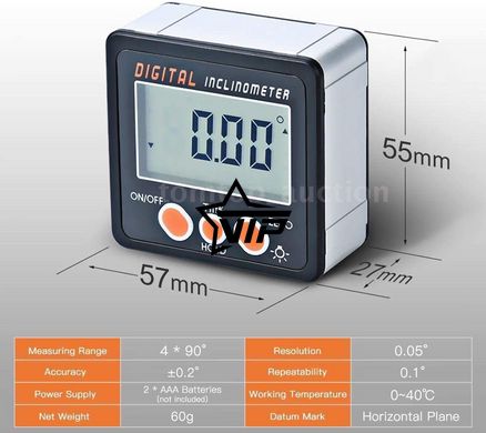 Кутомір "DI TL341" електронний магнітний, інклінометр, цифровий рівень (IP54, точність ±0,2°)
