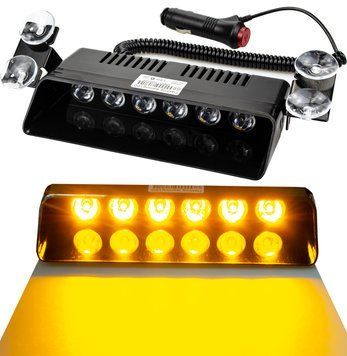 Стробоскоп ЖОВТИЙ на лобове скло "LED FLASH LIGHT S9", проблисковий маячок салон авто (ЯРКИЙ 30W)