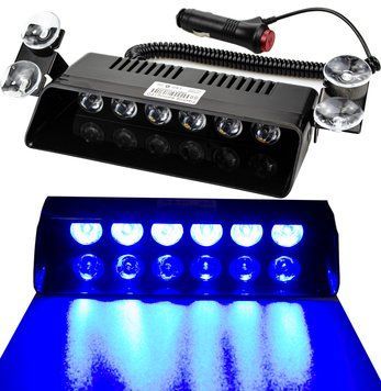 Стробоскоп СИНІЙ на лобове скло "LED FLASH LIGHT S9", проблисковий маячок салон авто (ЯРКИЙ 30W)