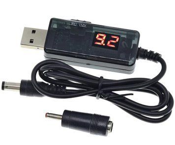 Кабель USB 5V - DC 9V / DC12V для живлення WI-FI роутера від повербанку (штекер 5,5 * 2,1 / 3,5 * 1.35мм)