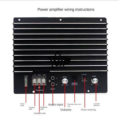 Підсилювач T-180, що вбудовується для активного сабвуфера (300W / 1500W, пульт регулятор басу)
