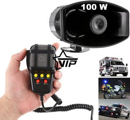 Спецсигнал СГУ 12v 100w "Police Siren 5100" (Рупор, микрофон, сирена 5 мелодий)