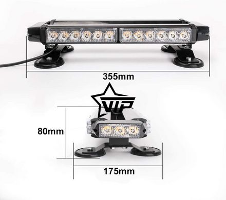 Стробоскоп "Light BAR 3064" на крышу КРАСНО-СИНИЙ, проблесковый маячок, спец мигалка (4х сторонняя, 30 диодов)