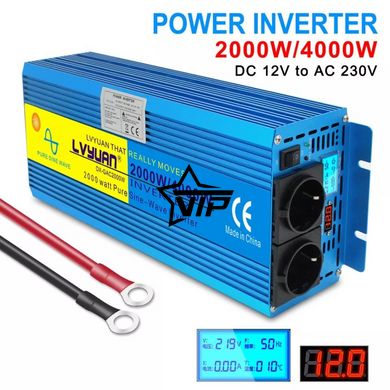 Інвертор 12V-220 "LVYUAN 4000W", перетворювач напруги 12V-220V (Чиста Сінусоїда, 4000Вт)