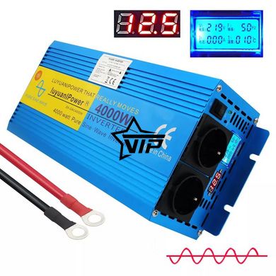 Інвертор 12V-220 "LVYUAN 4000W", перетворювач напруги 12V-220V (Чиста Сінусоїда, 4000Вт)