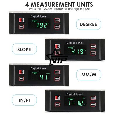 Цифровий рівень "DL-1903" електронний магнітний кутомір, інклінометр (IP65, точність ±0,1°)