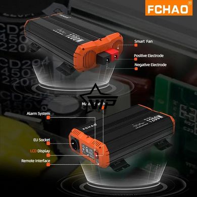 Інвертор 12V-220 синусоїдальний FCHAO KSC-1200W (Чиста синусоїда, 2400Вт)