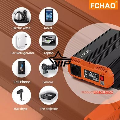 Інвертор 12V-220 синусоїдальний FCHAO KSC-1200W (Чиста синусоїда, 2400Вт)